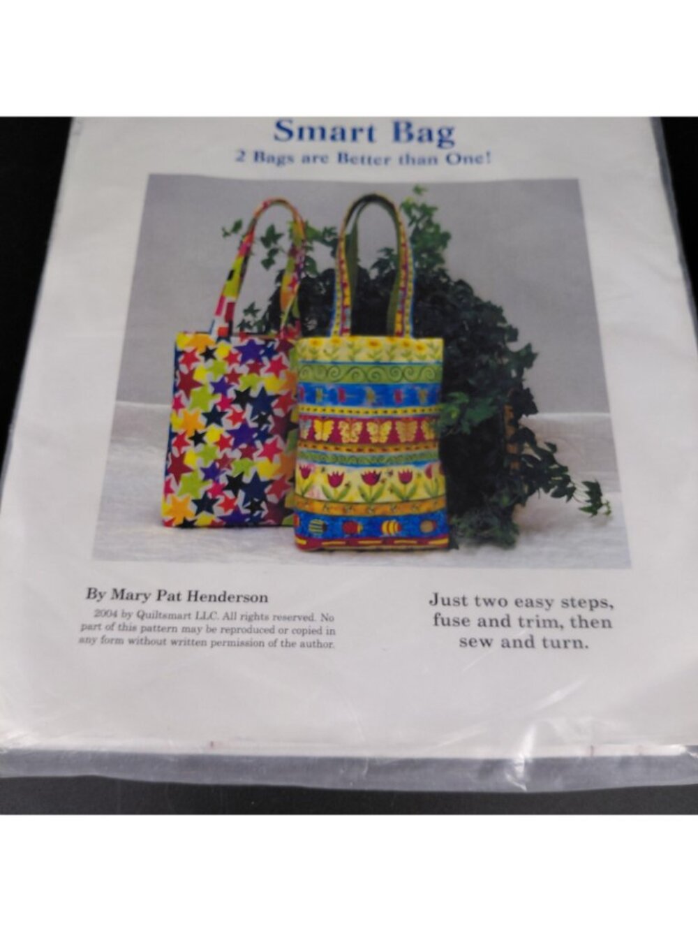 Quiltsmart Smart Bag Purse Tote Pattern Printed Interfacing Sewing Craft Kit - Picture 4 of 5